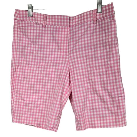 Talbots Perfect Short Pink Gingham Petites 6P Cotton Bermuda Classic Mid-Rise - Picture 13 of 13
